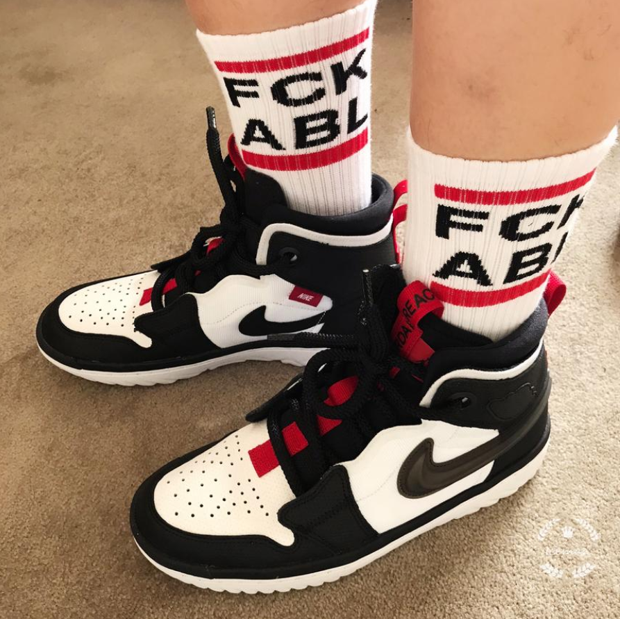 Giày Nike Air Jordan 1 React High 'Black White' AR5321-016 - Ảnh 4