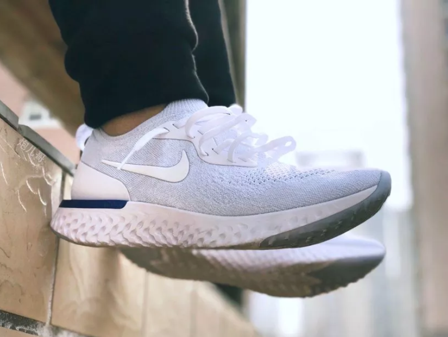 Giày Nike Epic React Flyknit 'White Racer Blue' AQ0067-100 - Ảnh 4