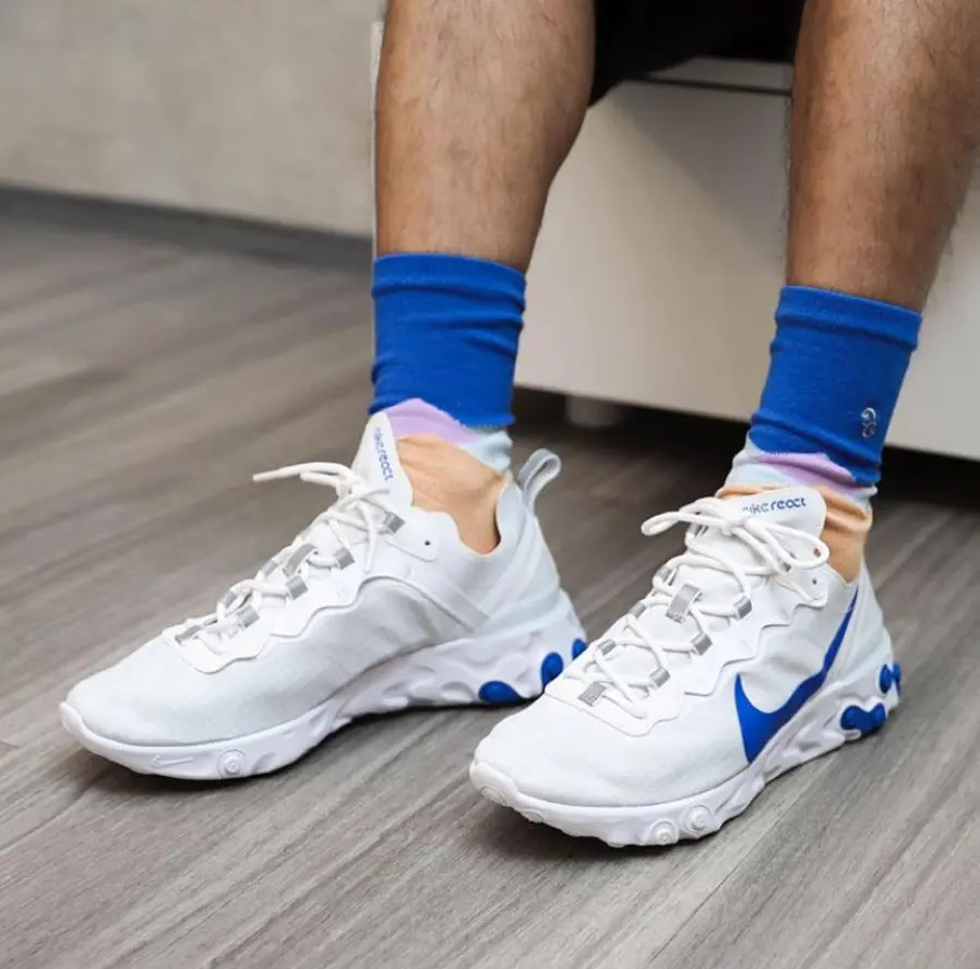 Giày Nike React Element 55 Pure Platinum Racer 'Blue' BQ6166-005 - Ảnh 4