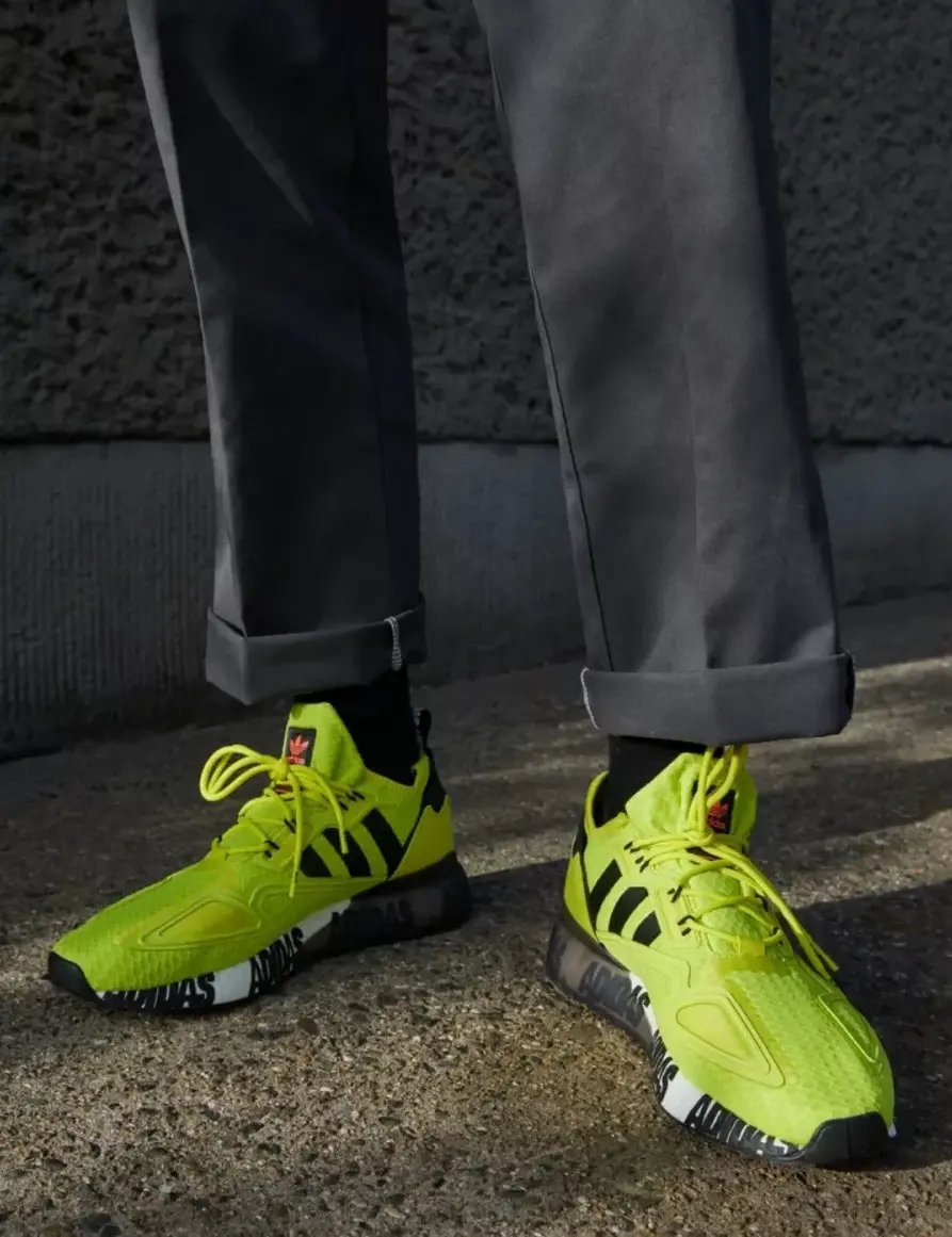 Giày Adidas ZX 2K Boost J 'Bold Logo Graphic Acid Yellow' FY2638 - Ảnh 4