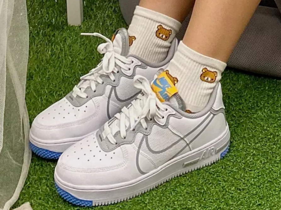 Giày Nike Air Force 1 React ' White Light Smoke Grey ' CT5117-102 - Ảnh 3