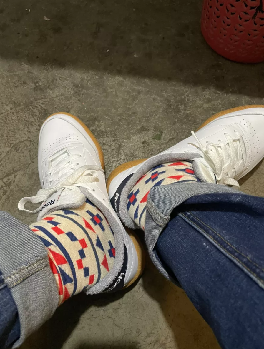 Giày Reebok Club C 85 MU 'White Scarlett Red Collegiate Navy' EG6426 - Ảnh 3