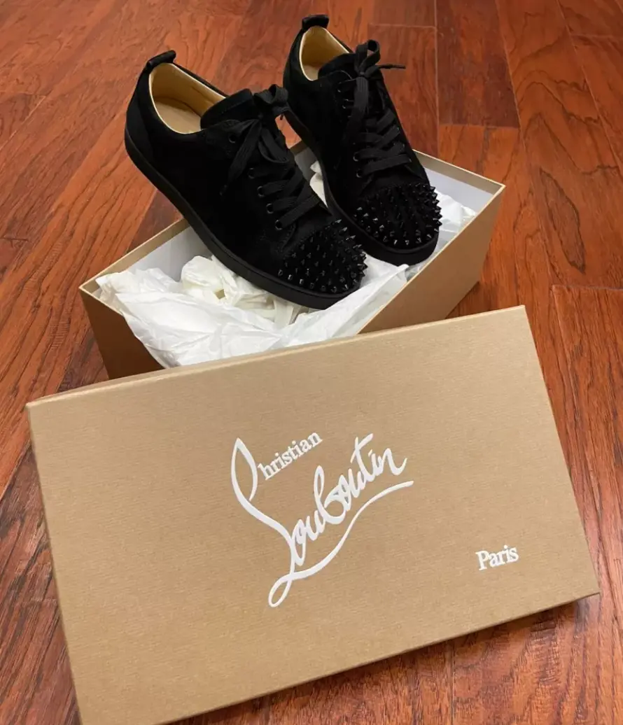 Giày Christian Louboutin Junior Flat 'Black' 1130575CM53 - Ảnh 3