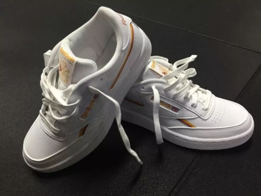 Giày Reebok Club C 85 Vegan 'White Collegiate Gold' GX7564 - Ảnh 3