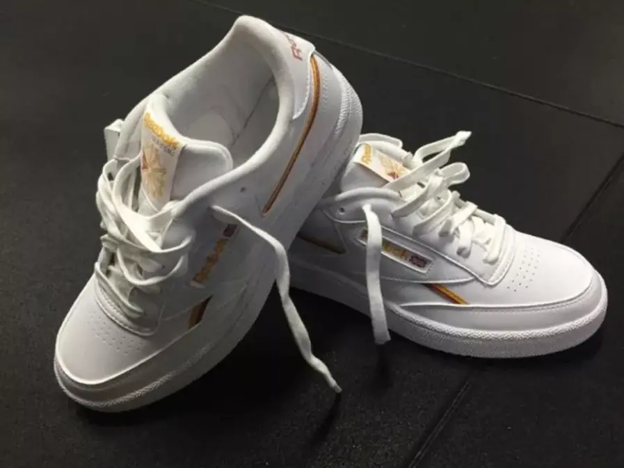 Giày Reebok Club C 85 Vegan 'White Collegiate Gold' GX7564 - Ảnh 3