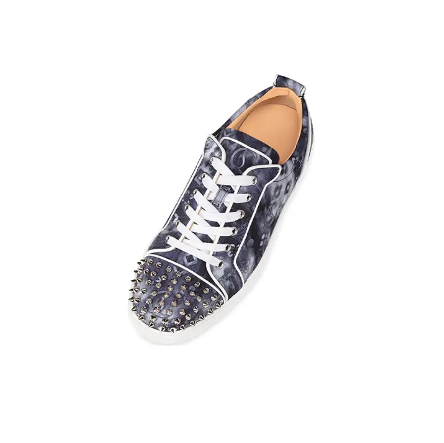 Giày Christian Louboutin Louis Flat Calf Spikes 'Multi Silver' 1210811M251 - Ảnh 3