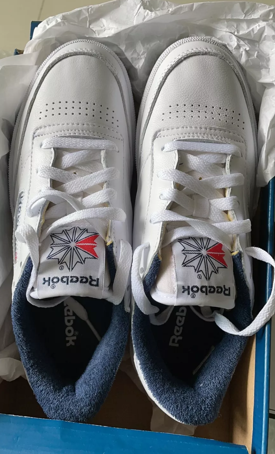 Giày Reebok Club C 85 Anniversary 'White Collegiate Navy' FX3433 - Ảnh 4