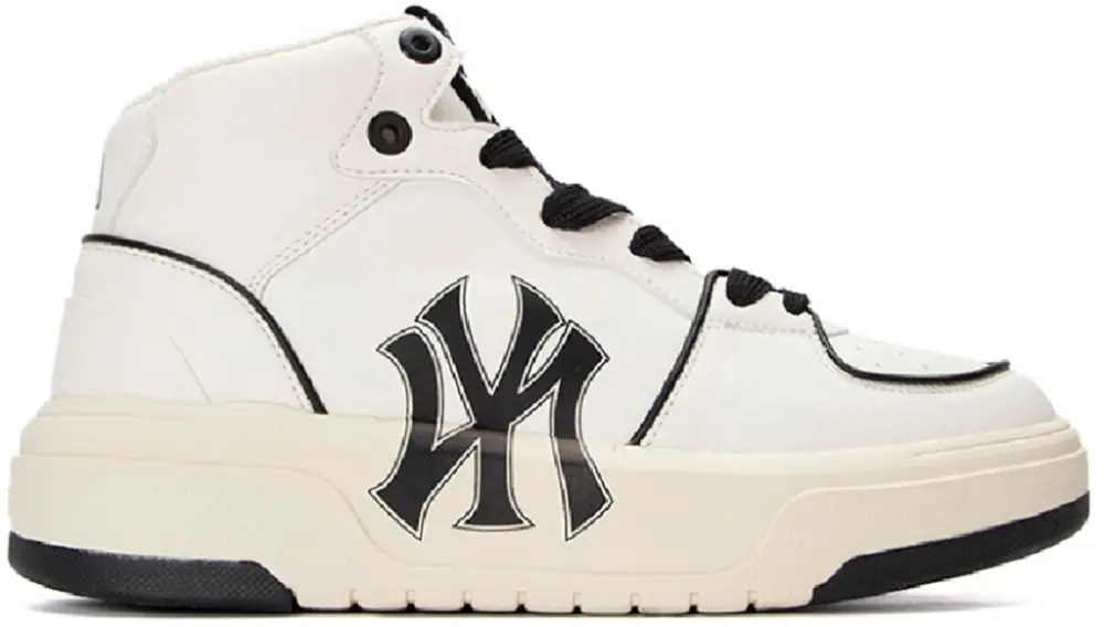 Giày MLB Chunky Liner High New York Yankees 'White Black' 3ASXCB12N-50IVS