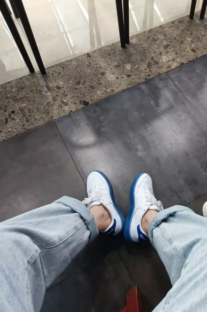 Giày Reebok Royal Techque T CE 'White Blue' H67907 - Ảnh 3