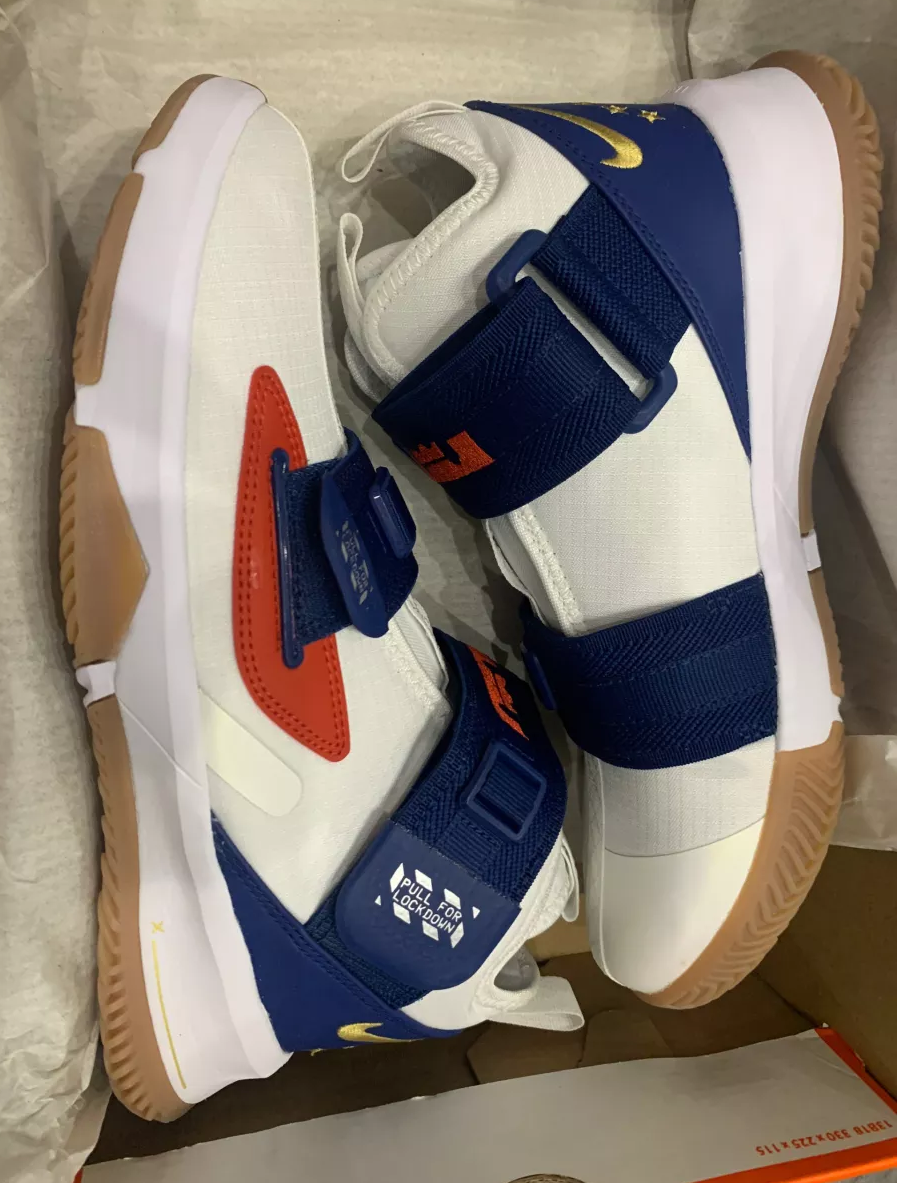 Giày Nike LeBron Soldier 13 LA GS 'White Coastal Blue' CU4133-124 - Ảnh 5