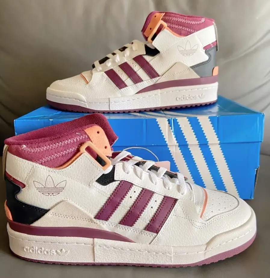 Giày Adidas Forum Exhibit Mid 'Cloud White Victory Crimson Ambient Blush' H01920 - Ảnh 5
