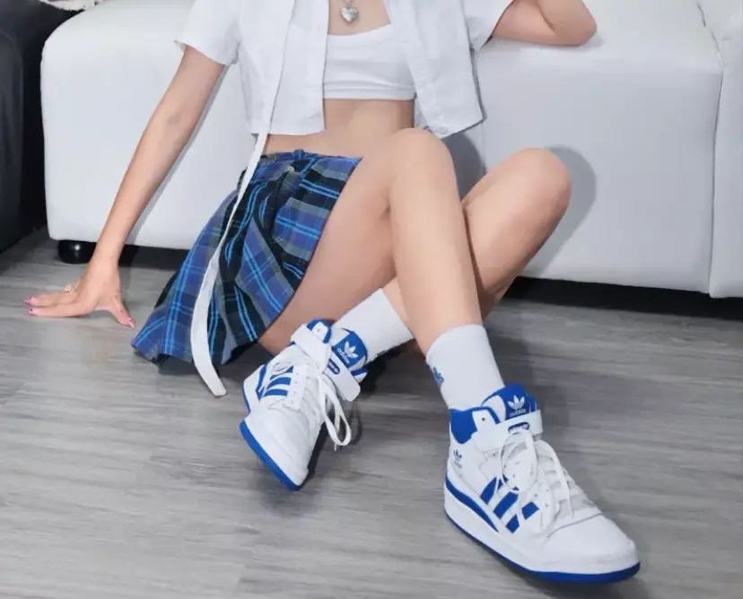 Giày Adidas Forum Mid Shoes 'Blue White' FZ2085 - Ảnh 4