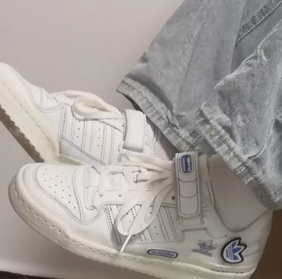 Giày Adidas Forum Low 'Off White Blue Bird' GX1018 - Ảnh 5