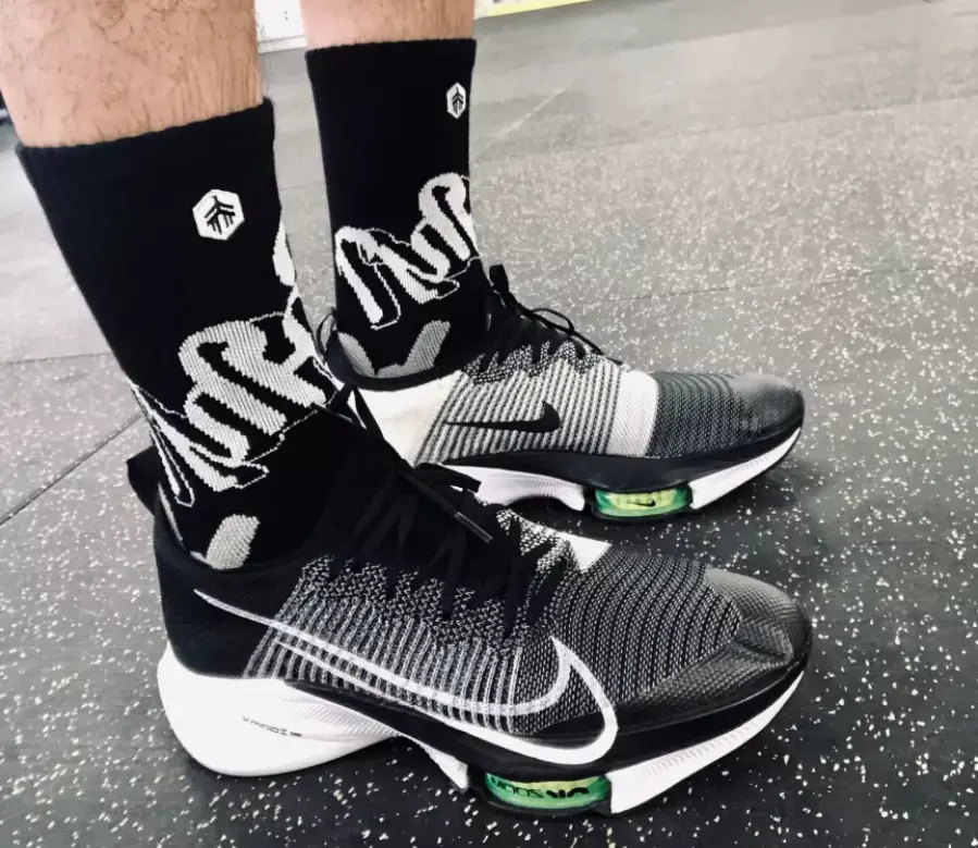 Giày Nike Air Zoom Tempo NEXT% Flyknit 'Black White Volt' CI9923-001 - Ảnh 5