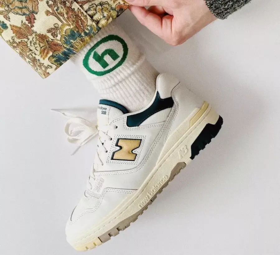 Giày New Balance Aimé Leon Dore x 550 'Green Yellow' BB550A2 - Ảnh 3