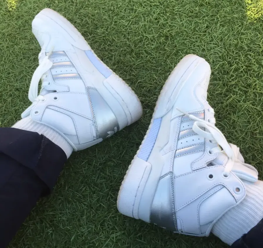 Giày Adidas Forum Mid Refined White Metallic Silver D98182 - Ảnh 4