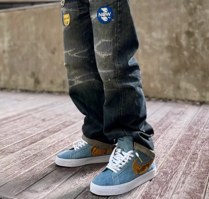 Giày Nike Supreme x Zoom Blazer Mid QS SB 'Denim' DX8421-400 - Ảnh 3