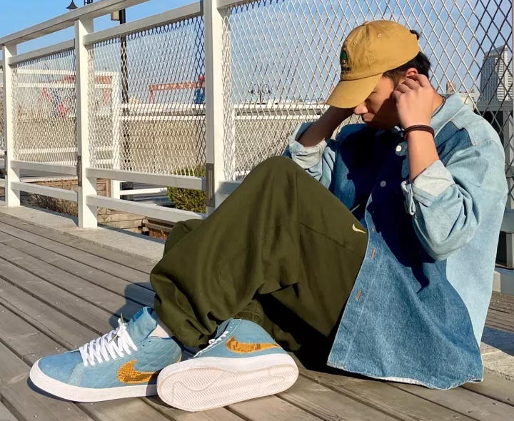 Giày Nike Supreme x Zoom Blazer Mid QS SB 'Denim' DX8421-400 - Ảnh 5