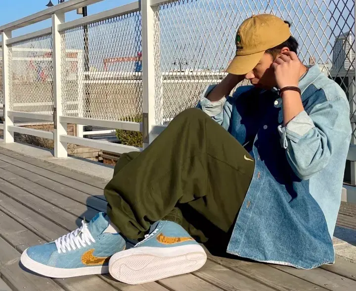 Giày Nike Supreme x Zoom Blazer Mid QS SB 'Denim' DX8421-400 - Ảnh 5