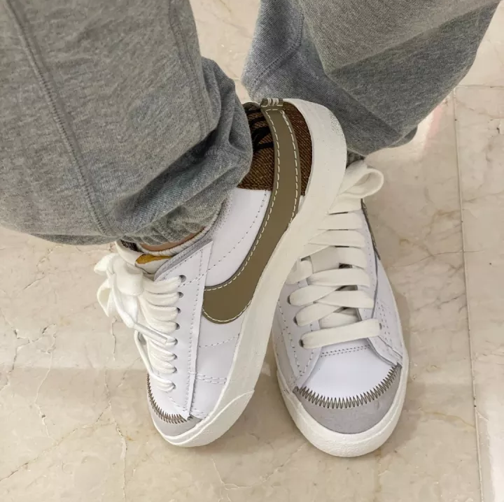 Giày Nike Blazer Low 77 Jumbo 'Khaki Hazel Rush' DZ2772-121 - Ảnh 7