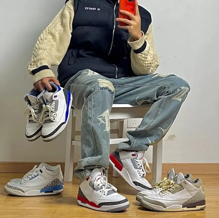 Alternative view of Giày Nike Air Jordan 3 Retro GS 'Fire Red' DM0967-160