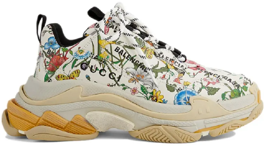 Giày Gucci x Balenciaga Triple S 'Flora Print' 677195-UL110-8461