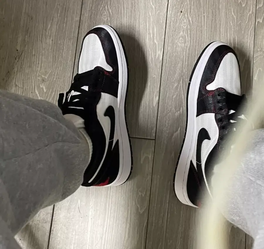 Giày Nike Wmns Air Jordan 1 Low SE Utility 'White Black Red' DD9337-106 - Ảnh 3