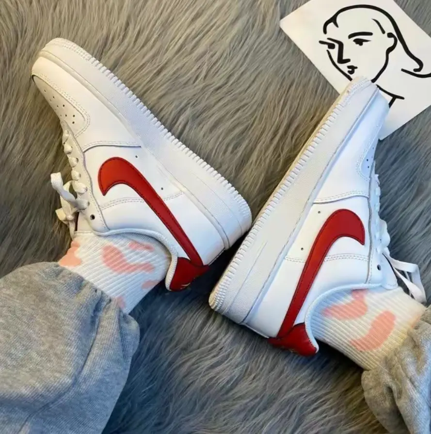 Alternative view of Giày Nike Wmns Air Force 1 Essential Low 'White Gym Red' CZ0270-104