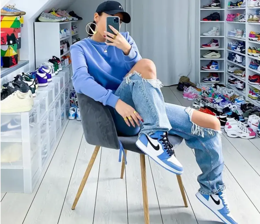 Alternative view of Giày Nike Air Jordan 1 Retro 'University Blue' 575441-134