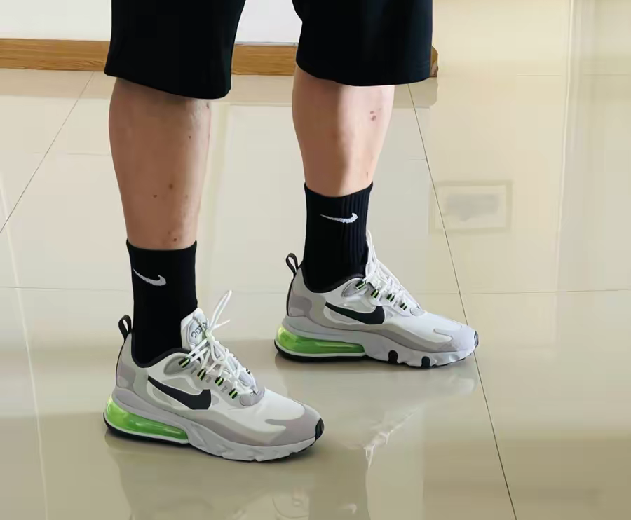 Giày Nike Air Max 270 React 'White Grey Electric Green' CI3866-100 - Ảnh 7