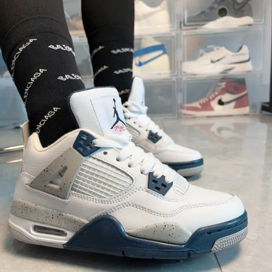 Giày Nike Air Jordan 4 Retro GS 'Midnight Navy' 408452-140 - Ảnh 9