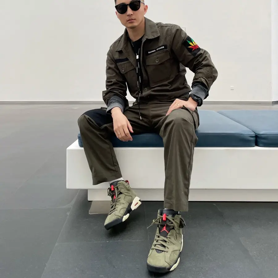 Giày Nike Air Jordan 6 Retro GS x Travis Scott 'Olive' CN1085-200 - Ảnh 5