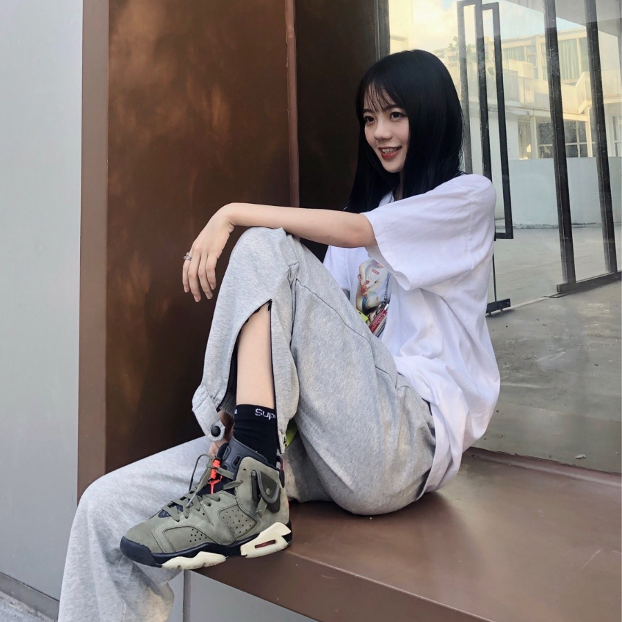 Giày Nike Air Jordan 6 Retro GS x Travis Scott 'Olive' CN1085-200 - Ảnh 3