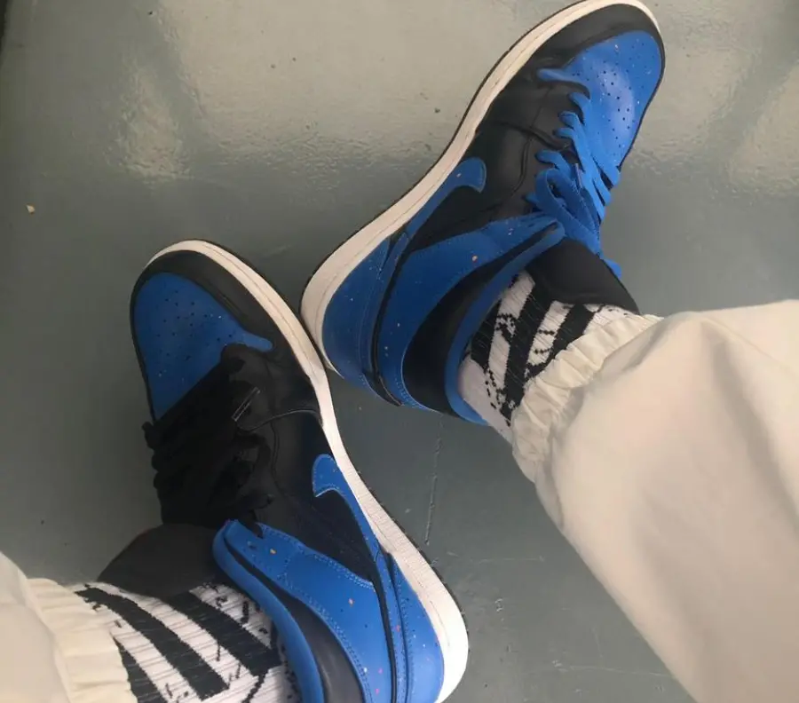 Alternative view of Giày Nike Air Jordan 1 Mid 'Royal Splatter' 554724-048