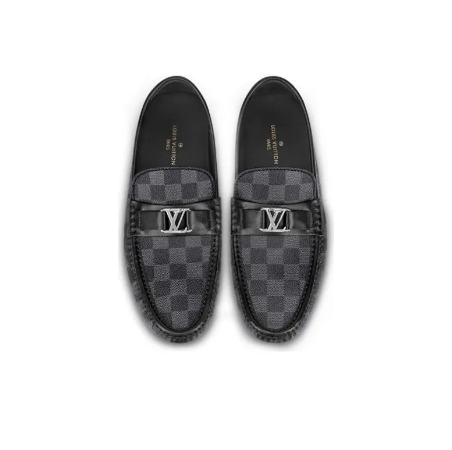 Giày Louis Vuitton Hockenheim Moccasin Damier Graphite Canvas 1A4OIF - Ảnh 4