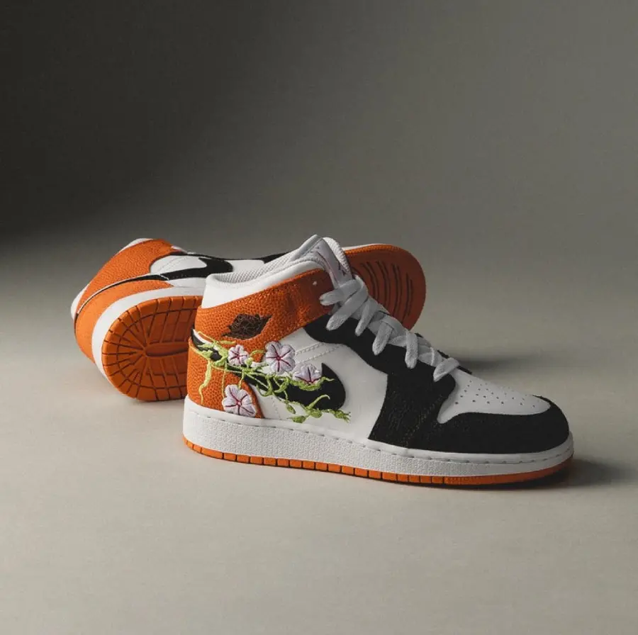 Giày Nike Air Jordan 1 Mid 'Floral' DQ8390-100 - Ảnh 3
