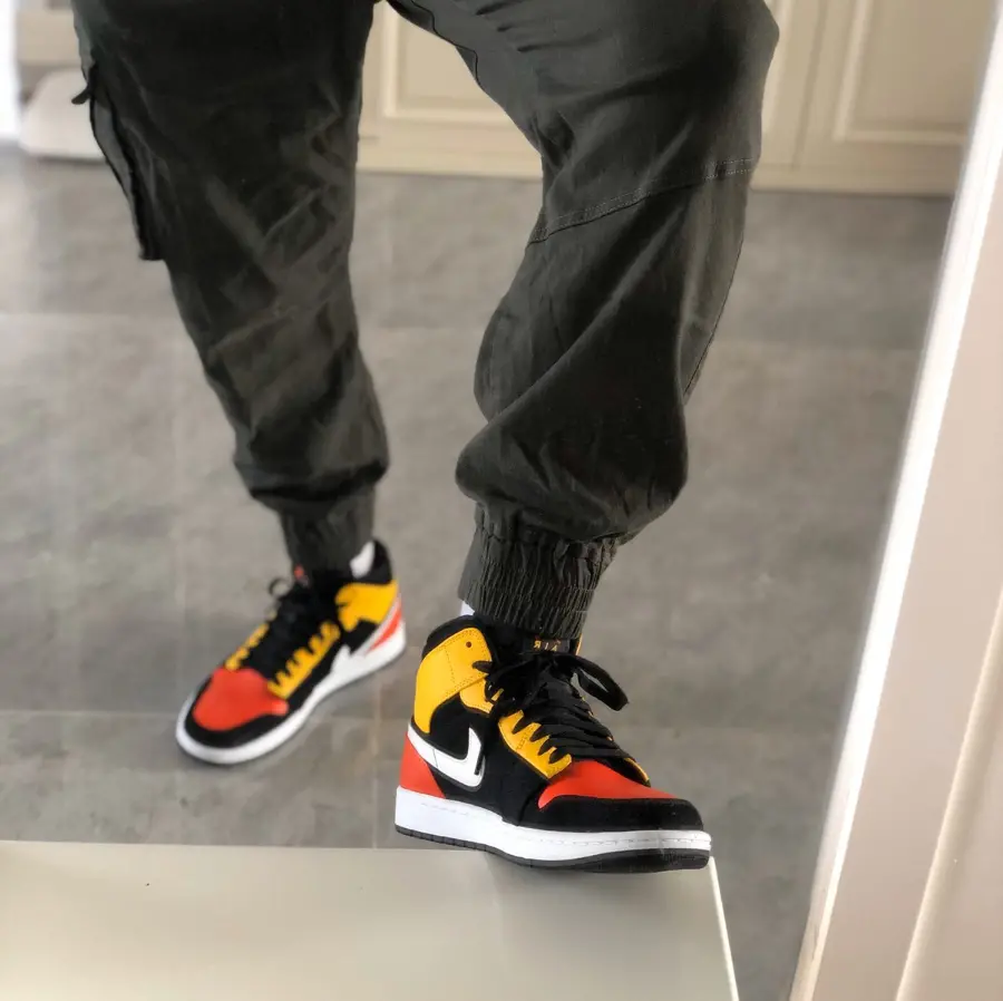 Giày Nike Air Jordan 1 Mid Black Amarillo Orange 852542-087 - Ảnh 3