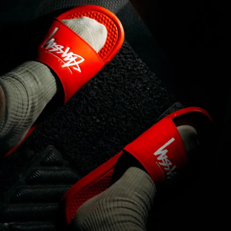 Dép Nike Stussy x Benassi 'Habanero Red' CW2787-600 - Ảnh 5