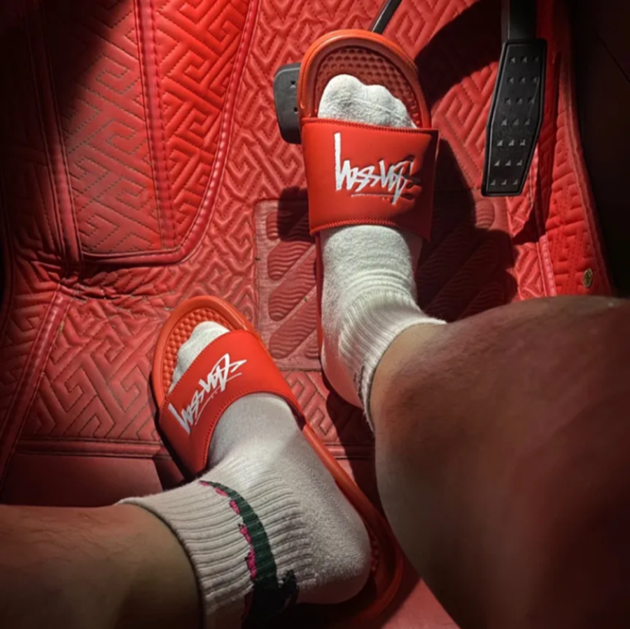 Dép Nike Stussy x Benassi 'Habanero Red' CW2787-600 - Ảnh 4