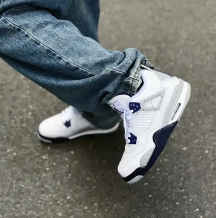 Giày Nike Air Jordan 4 Retro GS 'Midnight Navy' 408452-140 - Ảnh 3