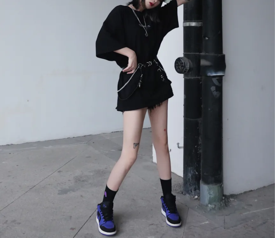 Giày Nike Air Jordan 1 Mid Black 'Dark Concord' 554724-051 - Ảnh 4