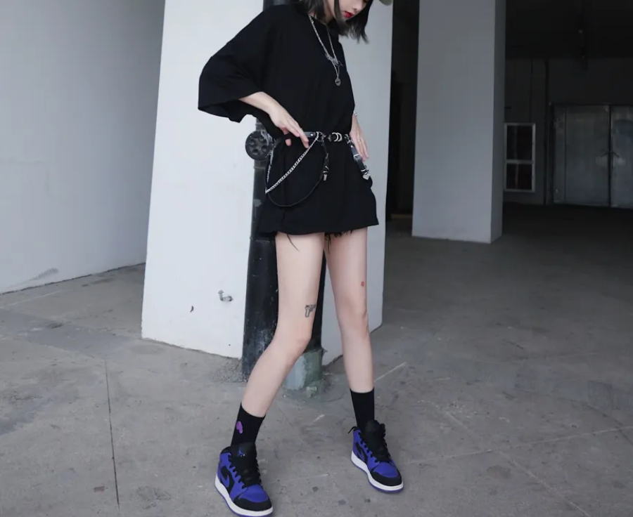 Giày Nike Air Jordan 1 Mid Black 'Dark Concord' 554724-051 - Ảnh 5