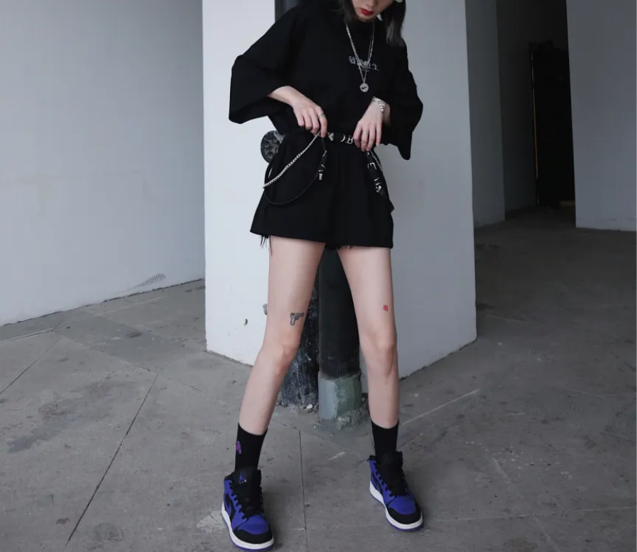 Giày Nike Air Jordan 1 Mid Black 'Dark Concord' 554724-051 - Ảnh 8