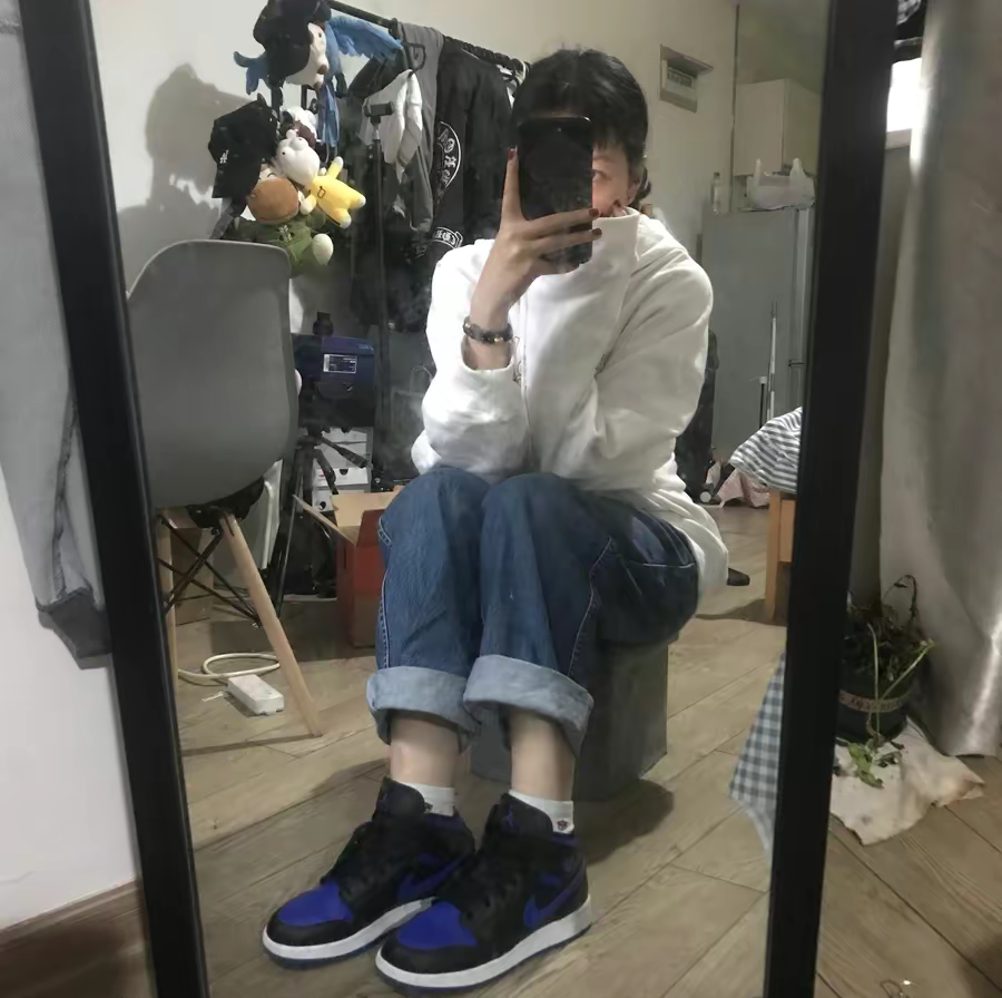 Giày Nike Jordan 1 Mid Royal (2020) GS 554725-068 - Ảnh 6