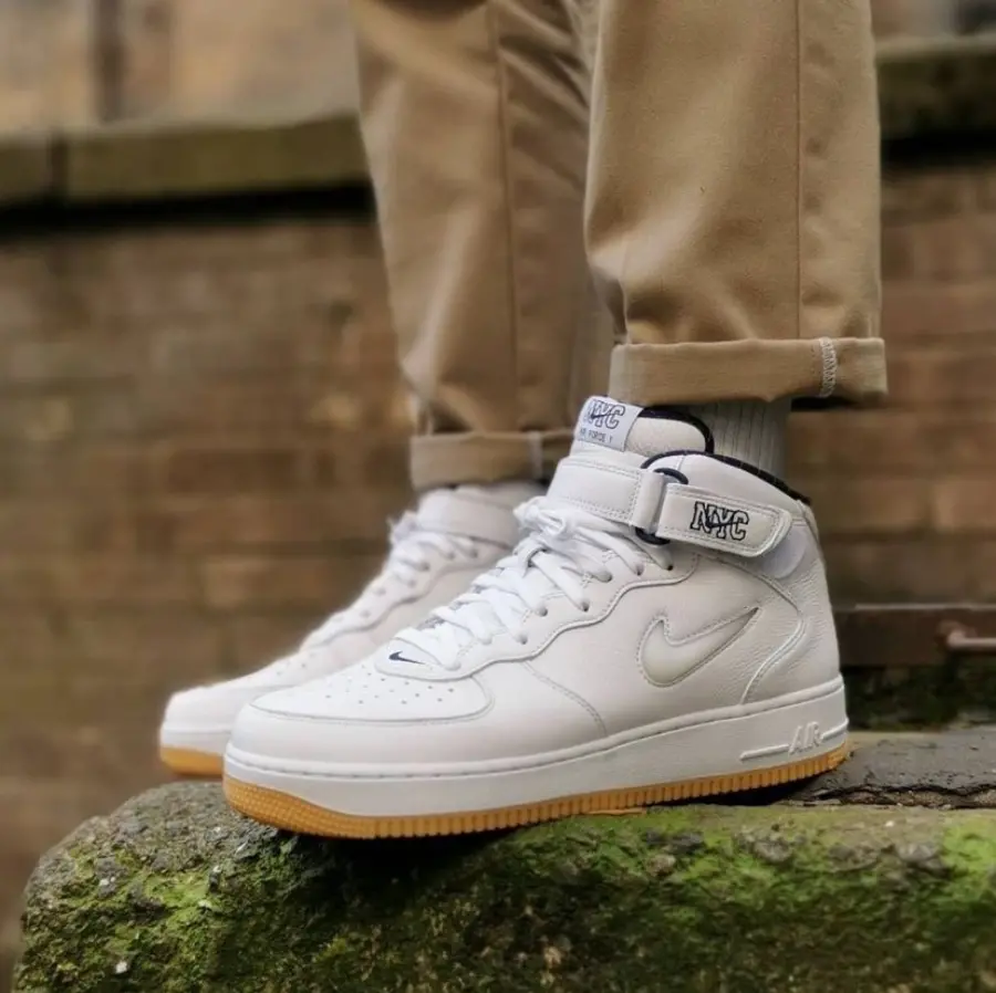 Giày Nike Air Force 1 Mid Jewel NYC 'White Navy Blue' DH5622-100 - Ảnh 3