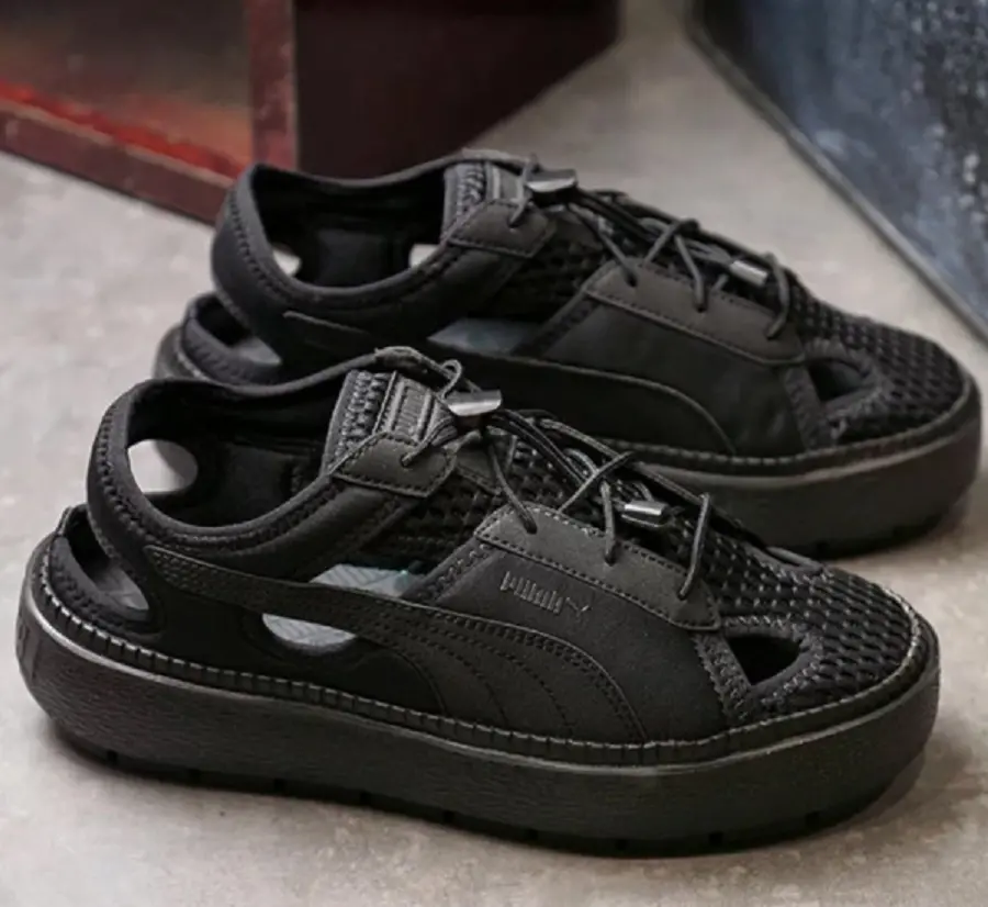 Dép Puma Basket Platform Trace Light ‘Black’ 382872-01 - Ảnh 4