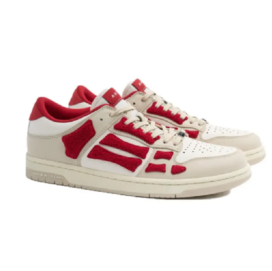 Giày Amiri Skel Top Low ‘White Red Chenille’ PF23MFS008-610 - Ảnh 4