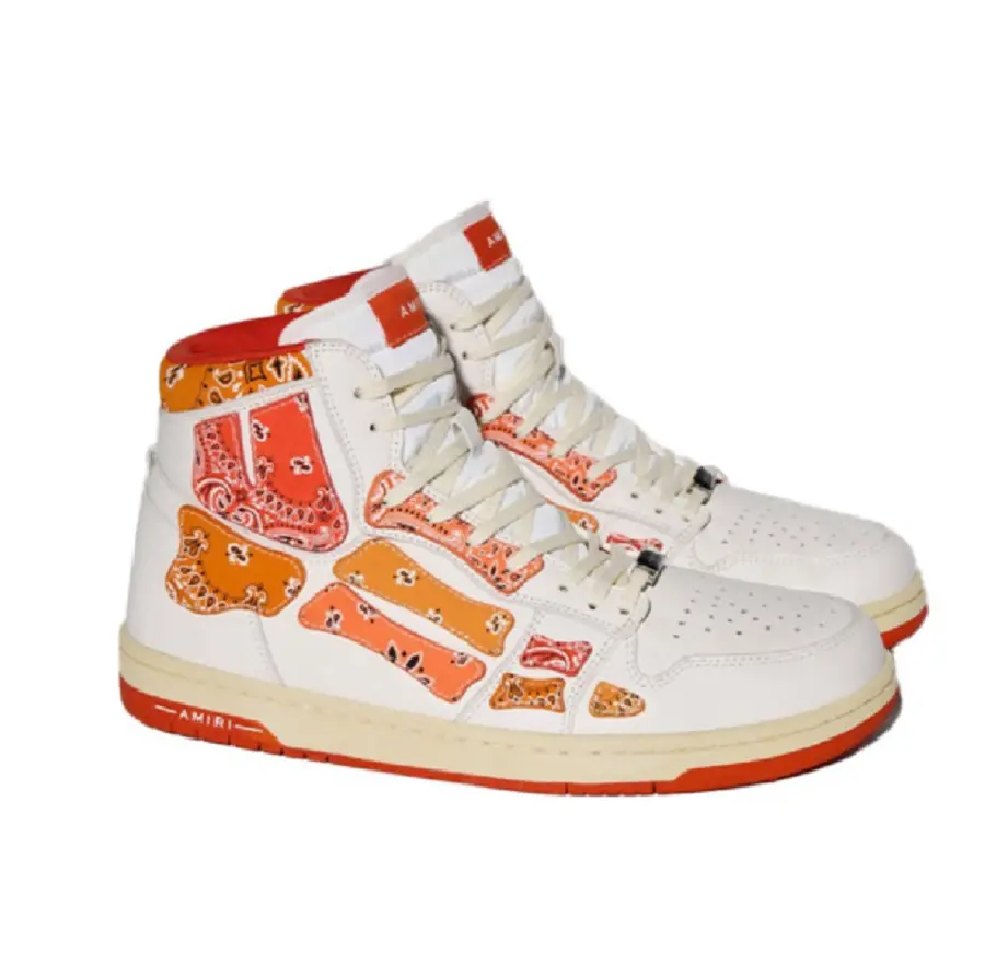 Giày Amiri Skel Top Hi ‘Bandana White Orange’ PS22MFS016-665 - Ảnh 4