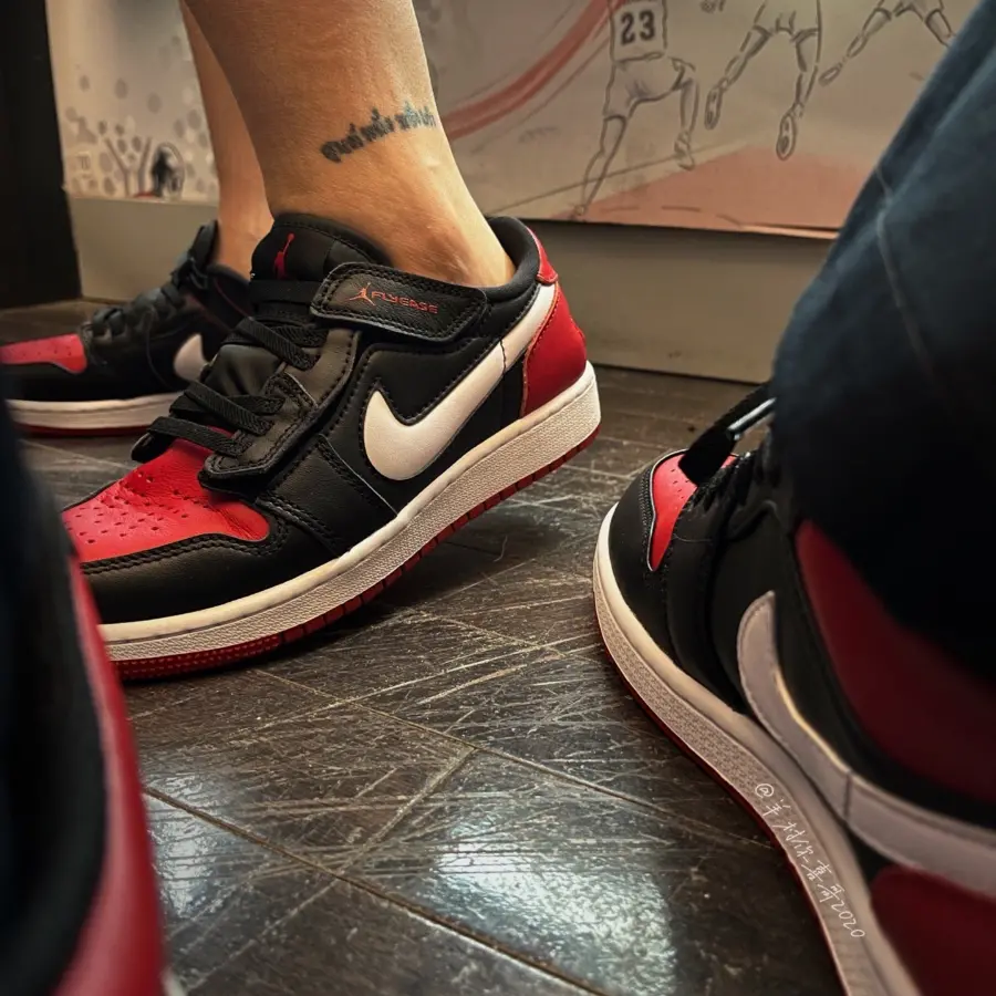 Giày Nike Air Jordan 1 Low FlyEase 'Black White Gym Red' DM1206-066 - Ảnh 3