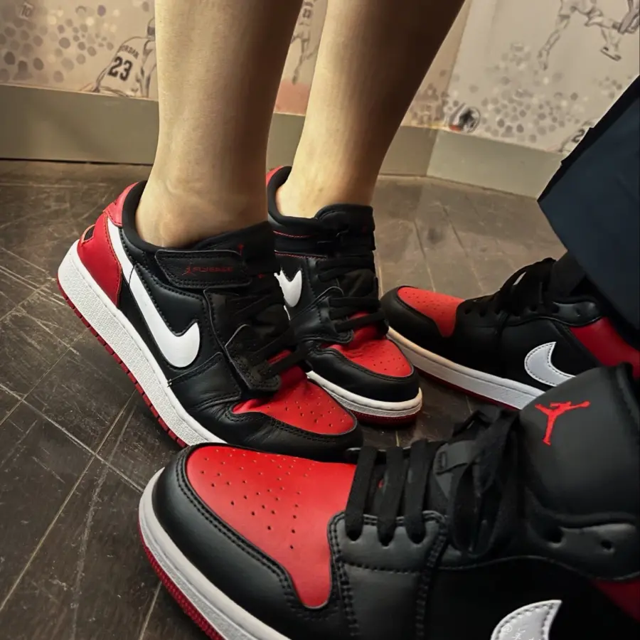 Giày Nike Air Jordan 1 Low FlyEase 'Black White Gym Red' DM1206-066 - Ảnh 4